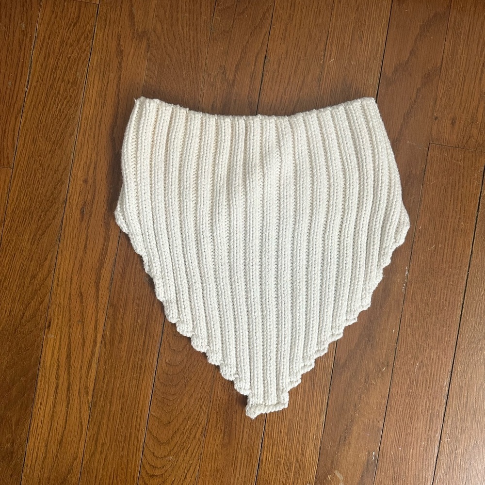 White Knit Crop Top